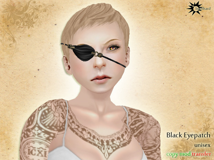 Second Life Marketplace Bombard Black Eyepatch